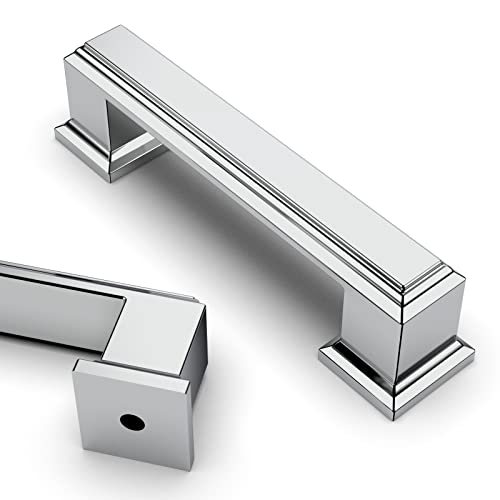 Asidrama 20 Pack 3 inch Polished Chrome Kitchen Cabinet Handles - color: Polished Chrome, size: 3" Hole Center(76mm)