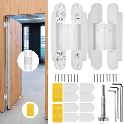 6" Hidden Door Hinge/Concealed Hinges,Invisible Hinges - color: White, size: 6 Inch