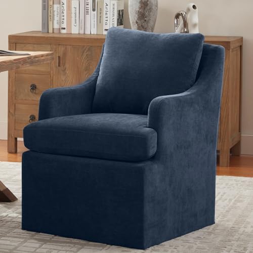 VKNOW Upholstered Dining Chairs, Dining Room Chairs with Casters - color: Blue, size: 1