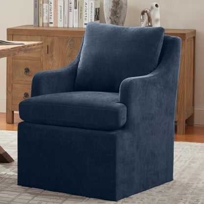 VKNOW Upholstered Dining Chairs, Dining Room Chairs with Casters - color: Blue, size: 1