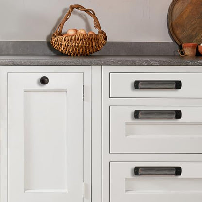 khtumeware 10 Pack 3-3/4" Drawer Pulls Oil Rubbed Bronze Cabinet Cup Pulls Kitchen Hardware Cabinet Handles Drawer Handles Knobs 3-3/4 inch Hole Center - color: Oil Rubbed Bronze, size: Cup Pulls 3-3/4" Hole Center