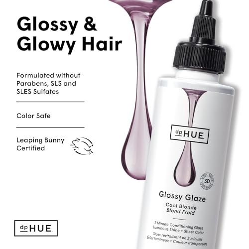 dpHUE Glossy Glaze, Cool Blonde - In-Shower Liquid Hair Gloss for Luminous Shine & Sheer Color - Paraben, SLS & SLES Sulfate Free - Leaping Bunny Certified - color: Cool Blonde