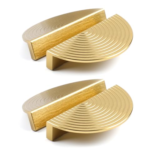 BaiNong 4 Pack Gold Drawer Pulls 4" Cabinet Handles Traditional Retro - color: 4Pack-4inch Semicircle
