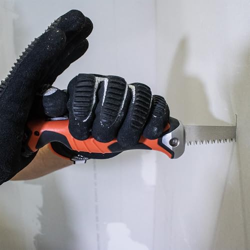 Klein Tools 31737 Folding Jab Saw/Drywall Hand Saw with Lockback at 180 and 125 Degrees and Tether Hole - style: Folding Jab Saw