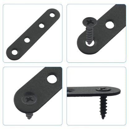 12 Pcs Flat Brackets, 2.99" x 0.63", Stainless Steel - size: 16*78 mm