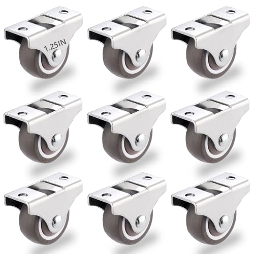 1.25" Mini Rigid Caster Wheels, Low-Profile Fixed Plate Casters,8‑Pack - style: 1.25 Inch Wheel