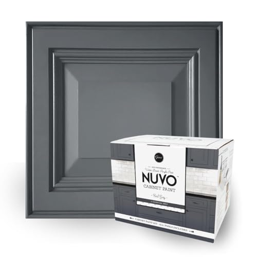 Nuvo Earl Grey Cabinet Makeover Kit - Easy DIY 7-Piece Set, Classic Charcoal, Long-Lasting Finish - color: Earl Grey, style: Full Sized Kit