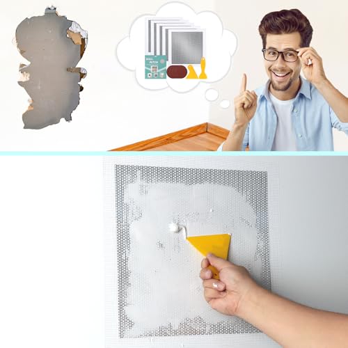 5Pcs Drywall Repair Kit Large Hole, 12 x 12in Self-Adhesive Drywall Patch - size: 5Pcs