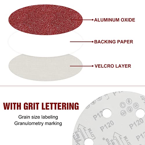 Awutzut 9 Inch 6 Hole Sanding Discs 60 Grit Hook and Loop for Drywall Sander 12PCS - style: 60 Grit