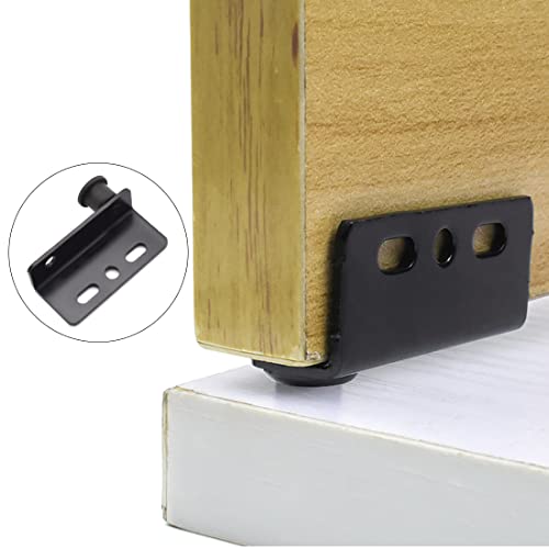 2 Sets Pivot Hinges Black Heavy Duty Concealed Shaft Door Hinges with Bushing for Wood Doors, Drawers, Furniture Cabinets, Wardrobe, Showcase, etc - color: Black
