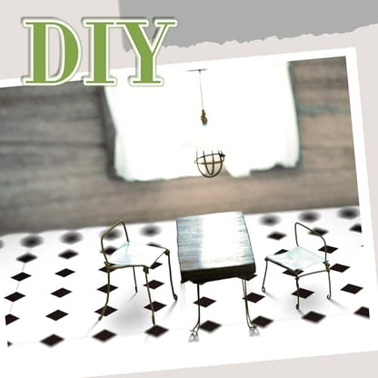 Flutesan 12 Pcs Miniature Dollhouse Wallpaper, Diamond Shape - style: Diamond Shape