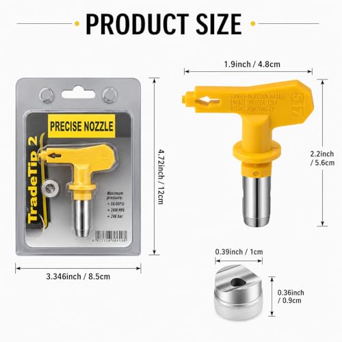 2 pcs(623 * 2) Reversible Airless Spray Tips Set for Airless Paint Sprayer,for Wall Fence Deck Cabinet and Guns House Painting - size: 623*2
