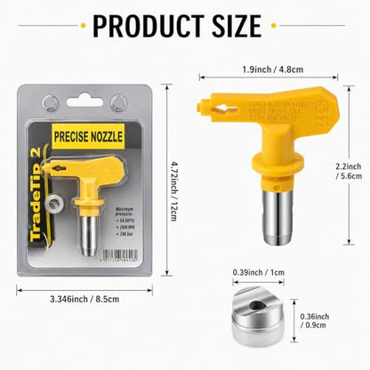 2 pcs(313 * 2) Reversible Airless Spray Tips Set for Airless Paint Sprayer,for Wall Fence Deck Cabinet and Guns House Painting - size: 313*2