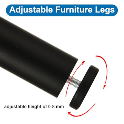 4PCS 10 Inch Metal Adjustable Furniture Legs, Aluminum Alloy Bed Legs Replacement, M10 Thread Sofa Replacement Legs for Cabinet, Cupboard, Desk