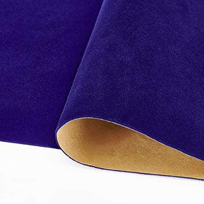 BENECREAT 157x9.8inch Dark Blue Self Adhesive Velvet Flock Liner Velvet Fabric for Jewelry Drawer Craft Fabric Upholstery Peel Sticker(0.8mm thick) - color: Dark Blue, size: 9.8"W x 157"L