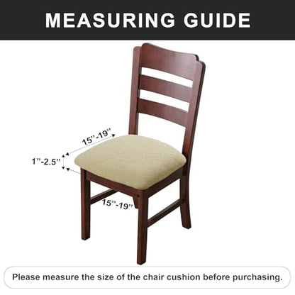 Genina Waterproof Seat Covers for Dining Room Chair Cushion Covers Set of 2 - color: Beige, size: 2 Pcs