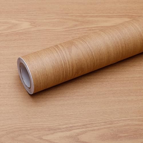 Wood Grain Contact Paper Peel and Stick Wallpaper Self Adhesive Wall Paper for Furniture Countertop Drawer Shelf Liner Cabinet Waterproof Easy to Clean 23.6" X 393" - color: Teak, size: 23.6"W x 393"L