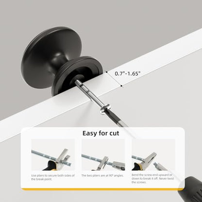 Goldenwarm Cabinet Knobs, Black Dresser Knobs 1-1/5 Inch 25 Pack Round Kitchen Hardware, Solid Zinc Alloy, Single Hole, Screws Included, Drawer Knob for Cupboard Dresser Bathroom Vanity - color: Black