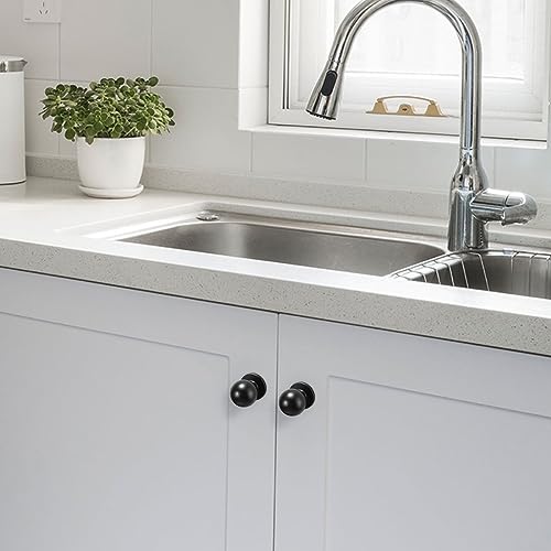 10 Pack Matte Black Cabinet Knobs - Solid Zinc Alloy Drawer Knobs & Handles for Cabinets & Cupboards - color: Matte Black