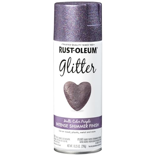 Rust-Oleum 342607 Specialty Glitter Spray Paint, 10.25 oz, Purple Multi-Color - color: Purple Multi-Color, size: 10.25 Ounce (Pack of 1)