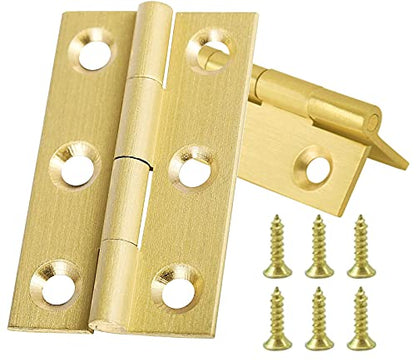8 Pcs Solid Brass 2" Small Hinges, Jewelry Box Hinges with Screws - size: 2.0 inch