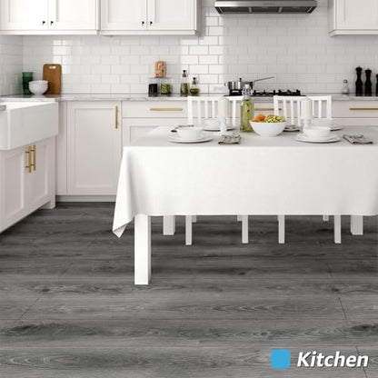 Art3d Wood Textured Peel and Stick Vinyl Floor Tiles, 40-Pack, Gray - color: Gray