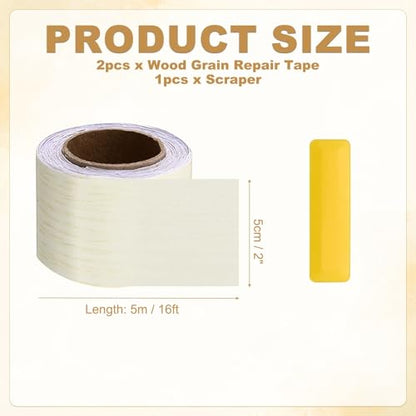 HARFINGTON Wood Grain Repair Tape 2" x16ft Self-Adhesive Repair Patch - color: White Oak, size: 2" x 16ft