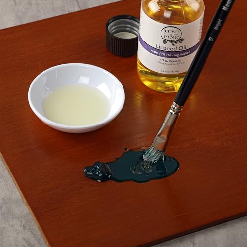 Tusc & Pine Alkali Refined Linseed Oil Paint Medium - 33.8 Oz Bottle - Enhance Flow, Translucency & Gloss - Solvent Free Drying Oil Paint Thinner for Artists - Made in North Carolina - size: 33.8oz