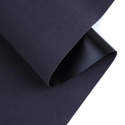 Faux Leather Vinyl Upholstery Fabric, 54 x 36 inches Synthetic Repholstery Leather Vinyl, Soft Touch Distressed DIY and Craft Material (Black, 1 Yard) - color: Black