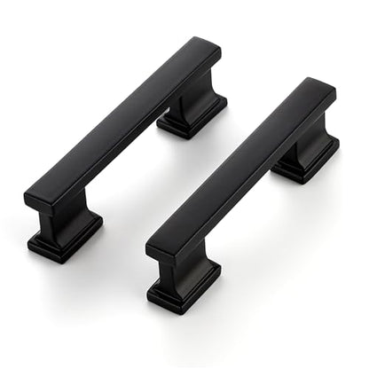 Matte Black Cabinet Pulls, 3 Inch (76mm), 10 Pack, Heavy Duty - color: Matte Black, size: 3" Hole Center