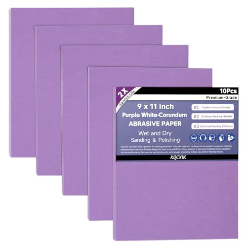10-Sheet Premium White Corundum Wet Dry 2000 Grit Sandpaper - size: 9 x 11 Inch, style: 2000 Grit