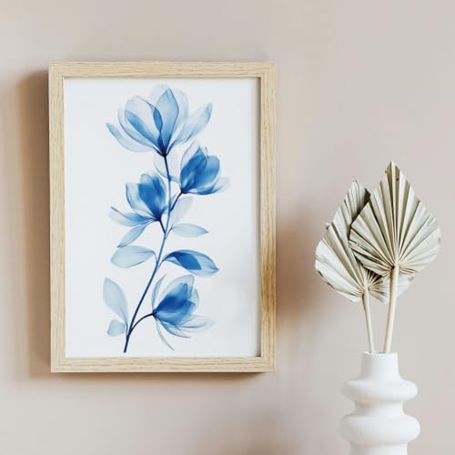 Peacoblue Blue Flowers Rub On Transfers for Furniture Craft 6"x12" - style: Blue Watercolor Flowers