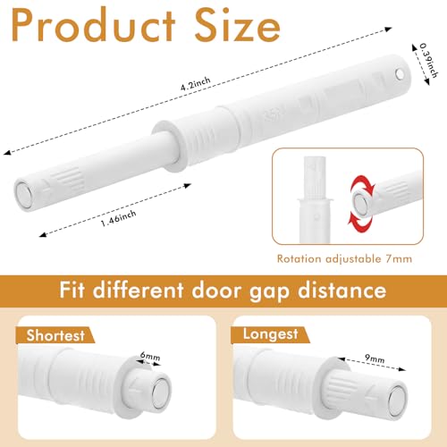 Lounsweer 50 Pack Magnetic Push Latches for Cabinets, White Long - color: White, size: Long