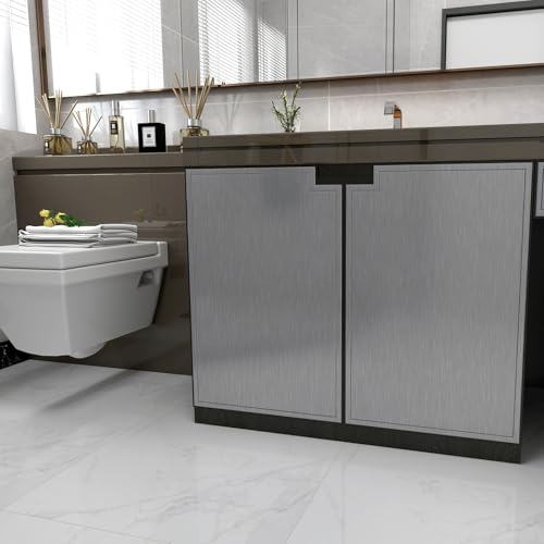 Silver Stainless Steel Contact Paper for Countertops Cabinets - color: Silver, size: 1181" x 15.7"