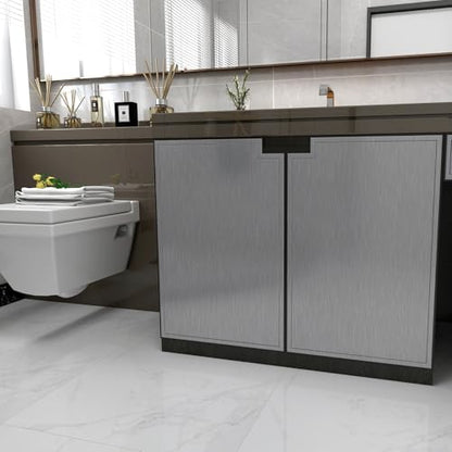 Silver Stainless Steel Contact Paper for Countertops Cabinets - color: Silver, size: 1181" x 15.7"