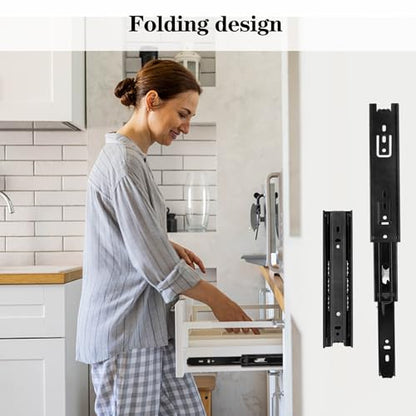 Drawer Slides 2Pcs 8 Inch, Undermount Heavy Duty Drawer Slides for Cabinets, Dresser Drawers, Slide-Out Keyboard Tray, Table Drawers, Shelves, Nightstand and So On