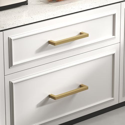 Goldenwarm 25 Pack 3 Inch Champagne Bronze Cabinet Pulls Square Handles - color: Champagne Bronze, size: 3in Hole Centers