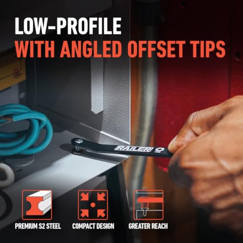 Low Profile Offset Screwdriver Set. 5pc Right Angle Thin Slim EDC Tool