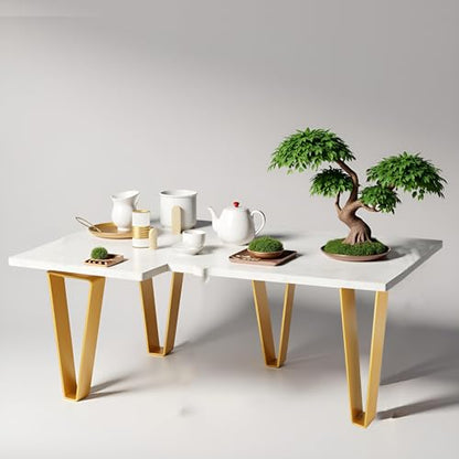 Osring 12 Inch Trapezoid Furniture Legs, Gold Metal Coffee Table Feet 4pcs - color: Gold, size: 12 Inch