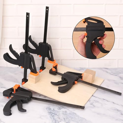 7 PCS 8 Inch Bar Clamps for Woodworking, Orange E-Z Hold Woodworking Bar Clamps Set, One-Handed Quick F Clamps, F Clamps Set for Carpenters & Woodworkers Tools - size: 7 PCS 8 Inch