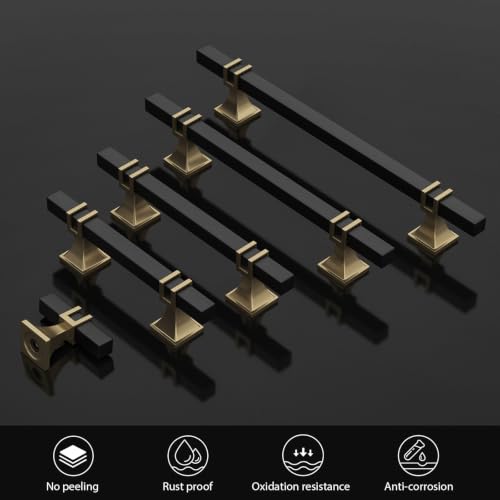 25 Pack 3-3/4 Inch Black and Champagne Bronze Cabinet Pulls - color: Black & Champagne Bronze, size: 3-3/4 inch (96mm) Hole Center Pull