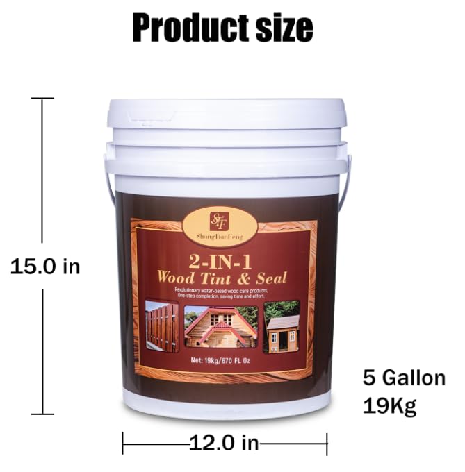 Mission Brown Advanced 5 Gallon Wood Sealant & Finish | Enhances Wood Grain | Flexible, Crack-Resistant Coat for Inside/Outside Terrace and Fence,Planting Boxes,Non-Toxic Environmentally Friendly - color: Mission Brown, size: 5 Gallon