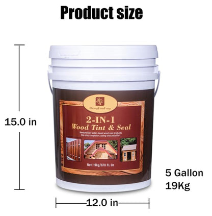 Mission Brown Advanced 5 Gallon Wood Sealant & Finish | Enhances Wood Grain | Flexible, Crack-Resistant Coat for Inside/Outside Terrace and Fence,Planting Boxes,Non-Toxic Environmentally Friendly - color: Mission Brown, size: 5 Gallon