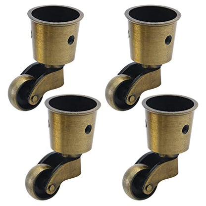 Semetall 4pcs Metal Swivel Round Cup Caster 2.52-Inch Height Bronze - style: A-T0032