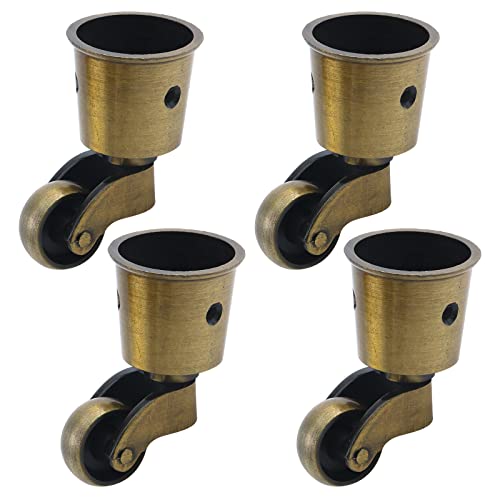 Semetall 4pcs Metal Swivel Round Cup Caster 2.52-Inch Height Bronze - style: A-T0032