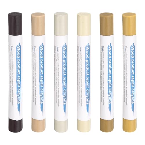 HARFINGTON Wood Filler Sticks 6 Colors Wooden Wax Touch Up Furniture Repair Crayons for Medium Brown, White Maple, Maple, Beige, Light Gray, Dark Oak - color: Brown Series