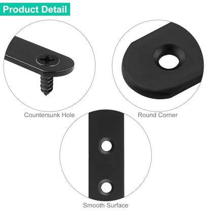 AKOLAFE 60Pcs Black Mending Plates 3.15 Inch Straight Metal Braces for Wood Cast Iron Heavy Duty Flat Bracket for Repairing Fixing Furniture Dresser Bed Table Shelf Fastener Hardware (80x20x3 mm)