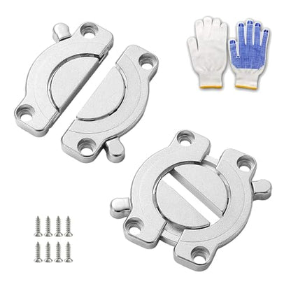2 Pcs Zinc Alloy Table Buckle Connectors Heavy Duty Table Top Connector Latch, Secure Table Board Locking Hardware Kit, Universal Desk,Table Stabilizer DIY Furniture Dining (with Screws) - style: 2 Pcs