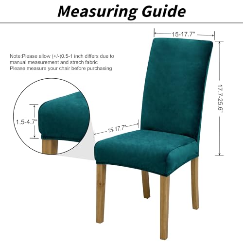 Velvet Dining Chair Covers,Dining Room Chair Covers Set of 6 - color: Velvet Green, size: 6