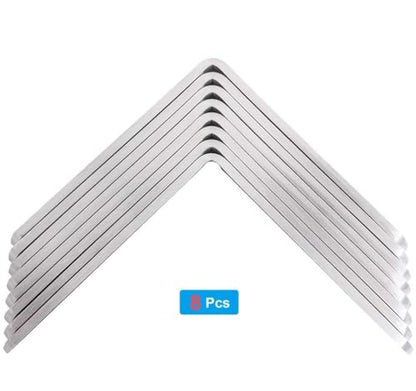 Stainless Steel Corner Bracket - 8 PCS Heavy Duty Right Angle Brackets for Wood Furniture and Metal Joints - 4 x 4 Inch - with Screw - size: 4 x 4 inch 8 pieces